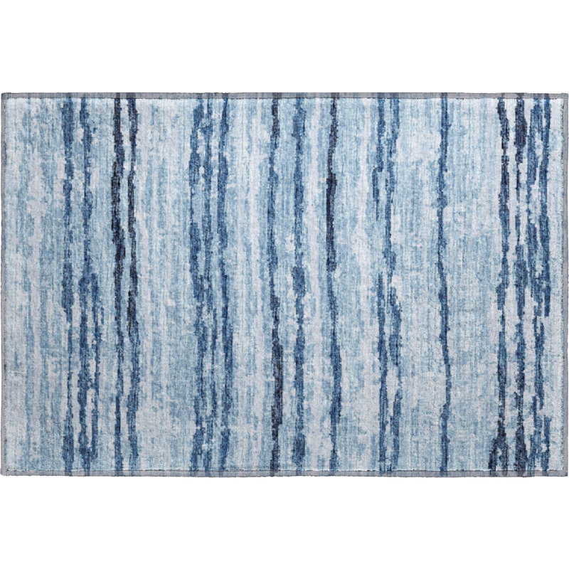 Premium Machine Washable Freixa AMF75 Blue Rug, Rectangle 1'8" x 2'6"