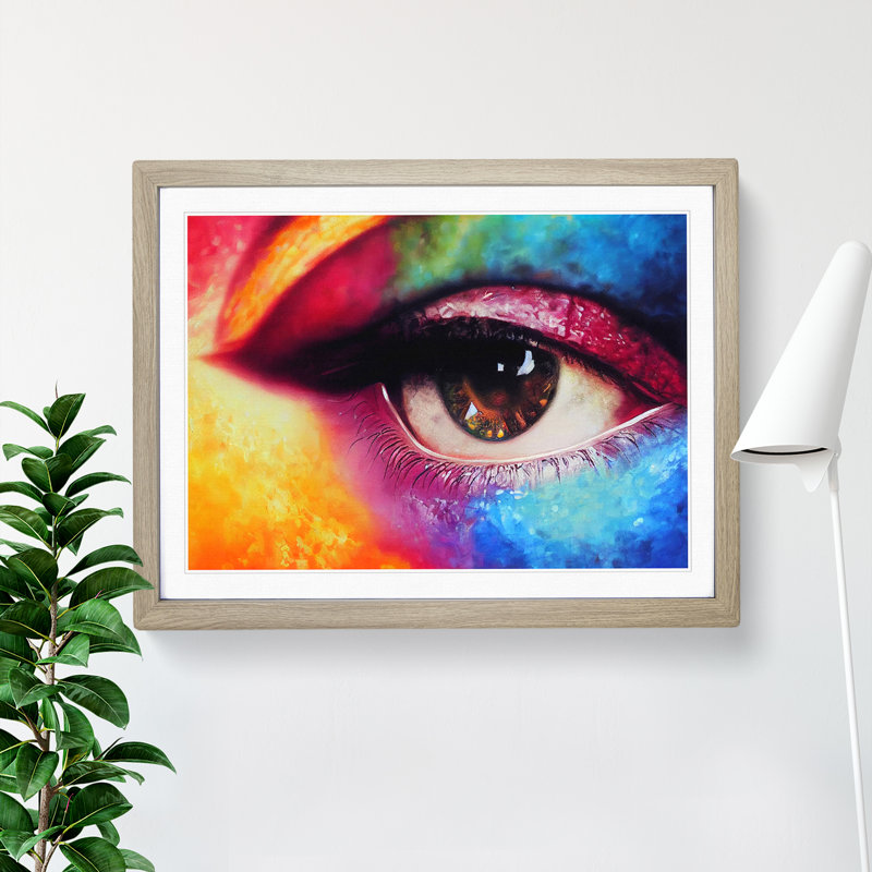 Glittering Eye - Framed Print, 25cm H x 34cm W x 2cm D, Oak