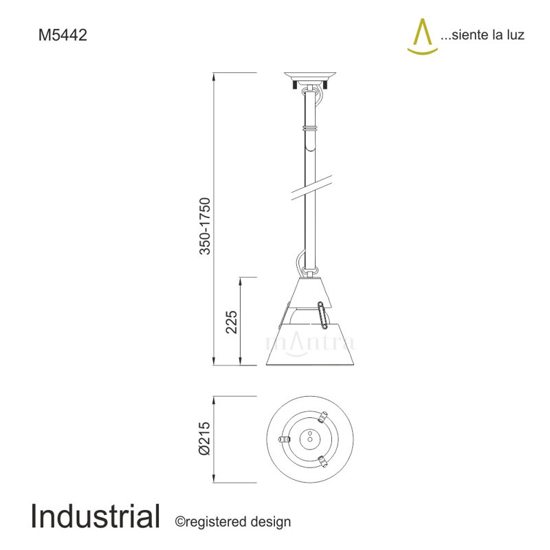 Khaleesi 1 - Light Cone Pendant, Antique Brass
