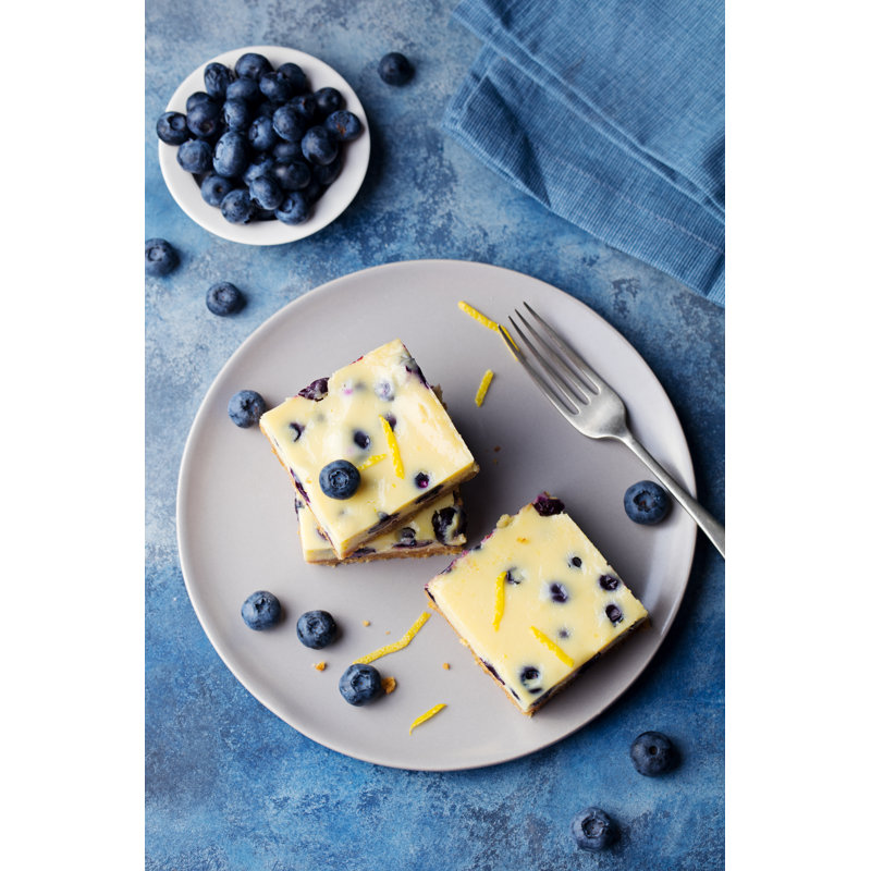 Vensey Blueberry Cheesecake On Plate - Wrapped Canvas Print, 91cm H x 61cm W x 3.8cm D