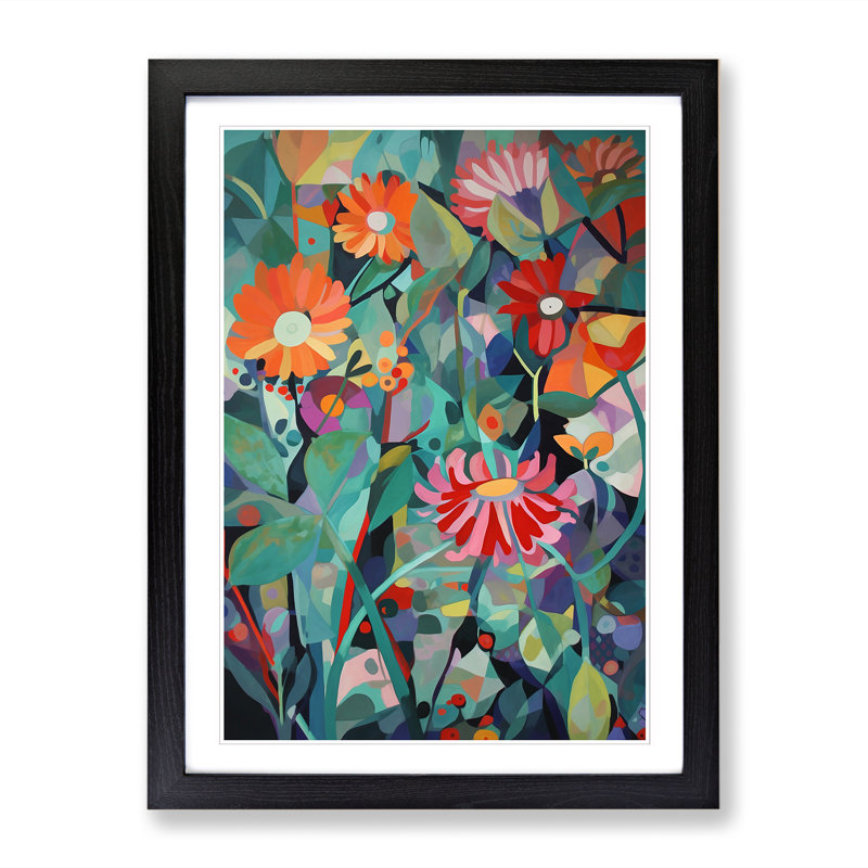 Flowers Orphism Vol.9 - Picture Frame Print, Oak, 64cm H x 46cm W x 2cm D