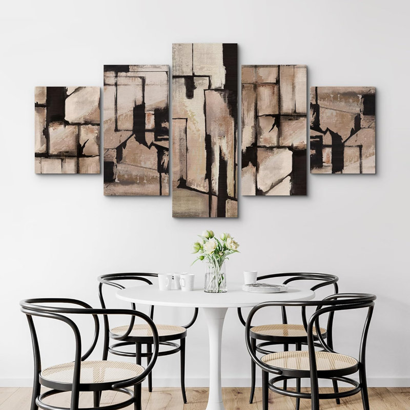 Impression sur toile 5 pièces Mid Mid Century