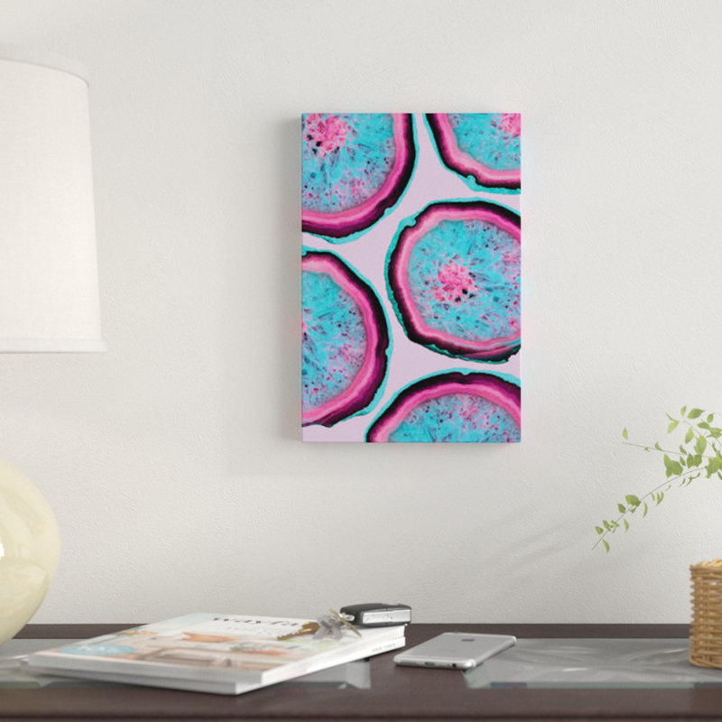 « fluo agates », impression sur toile, H 40 po x l 26 po x P 1,5 po, Pas de tapis, Toile tendue