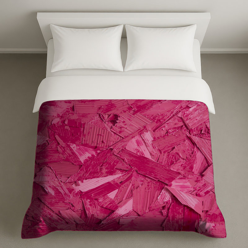 Pink Textured Abstract Duvet Covers, Twin