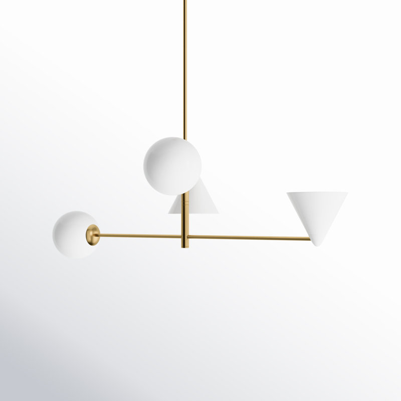 Cosmo 4 - Light Chandelier, 16.12" H x 48" W x 48" D, White