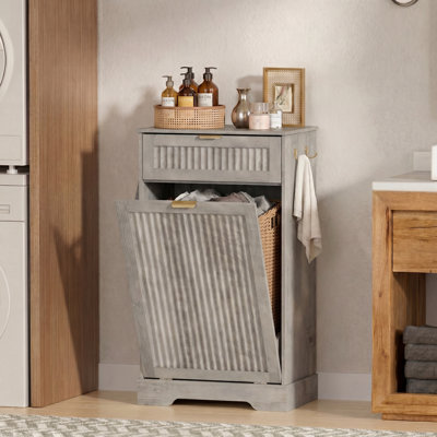 Armoire à poubelle basculante de 13 gallons avec tiroir et crochets