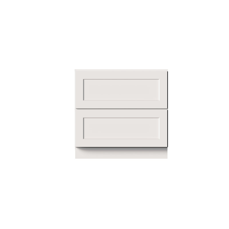 Armoire de base à 2 tiroirs DL Cabinetry (prête à assembler) de style Shaker l 36 po x H 34,5 po x P 24 po, 36", White Shaker