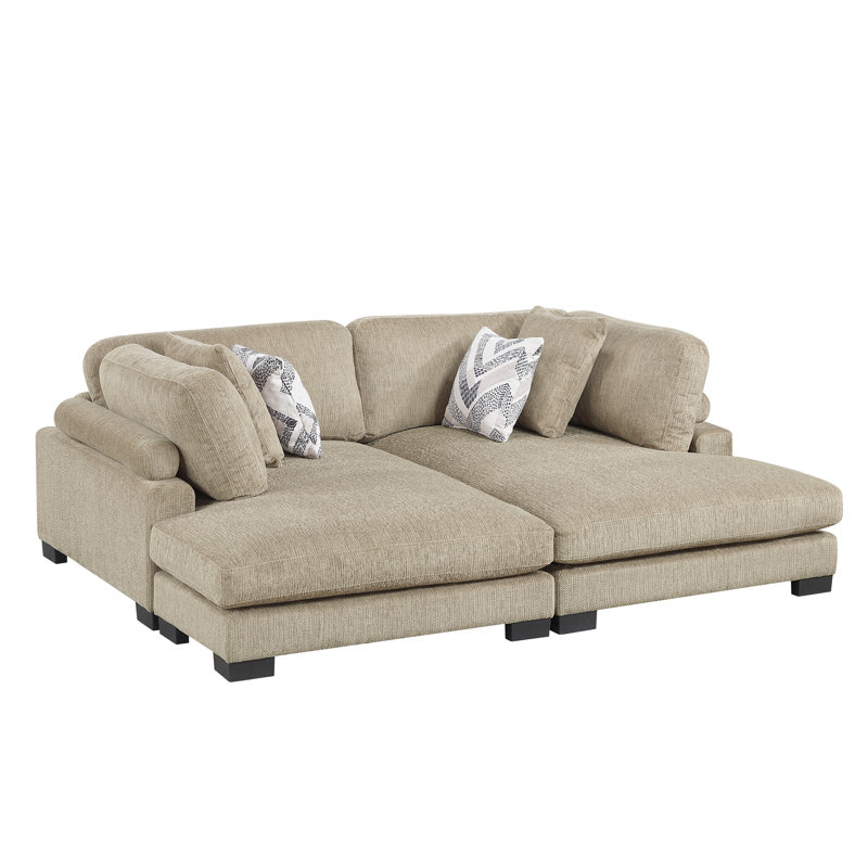 Canapé modulaire 2 pièces Hanna, Brun