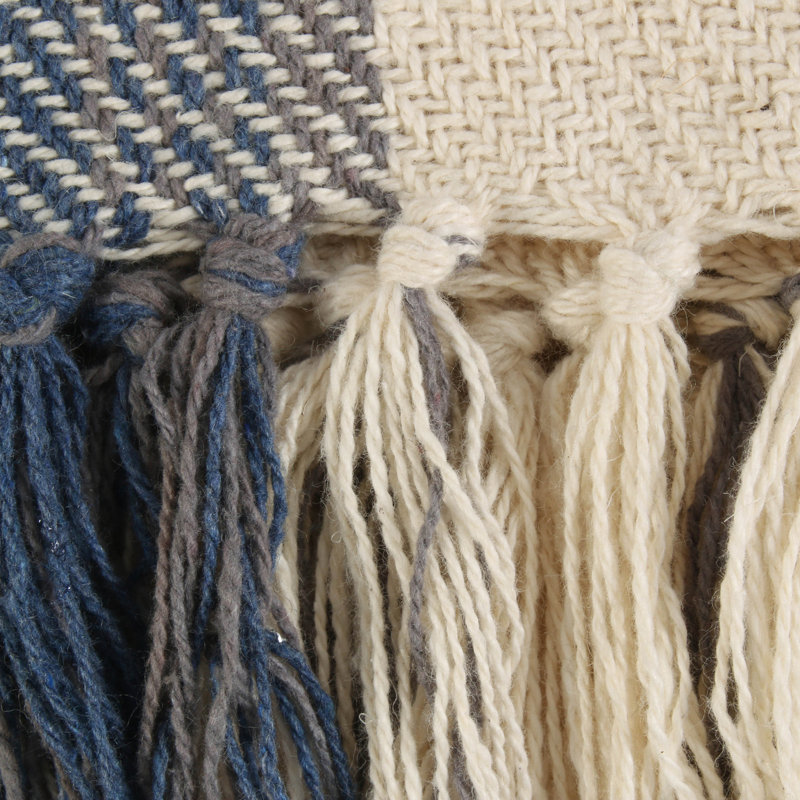 Jeté en coton , Bleu