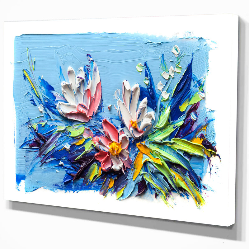 « tas de fleurs », reproduction sur toile tendue, H 20 po x l 20 po x P 1 po