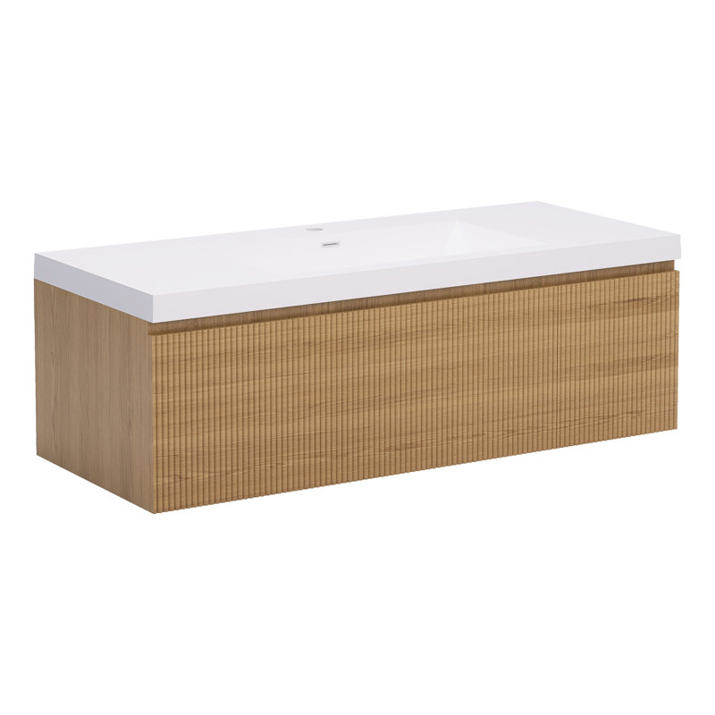Meuble-lavabo moderne à rayures avec lavabo simple