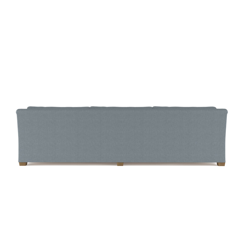 Thompson Rolled Slope-Arm Sofa, 32" H x 120" W x 46" D, Box Weave Linen Haze, Weathered