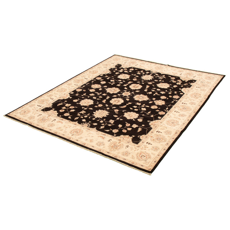 Tapis décoratif en laine noué à la main de conception unique 7 pi 11 po x 9 pi 8 po New Age