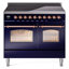 Cuisinière à induction ILVE Nostalgie II Series 40 po avec 6 éléments à induction (porte en verre)