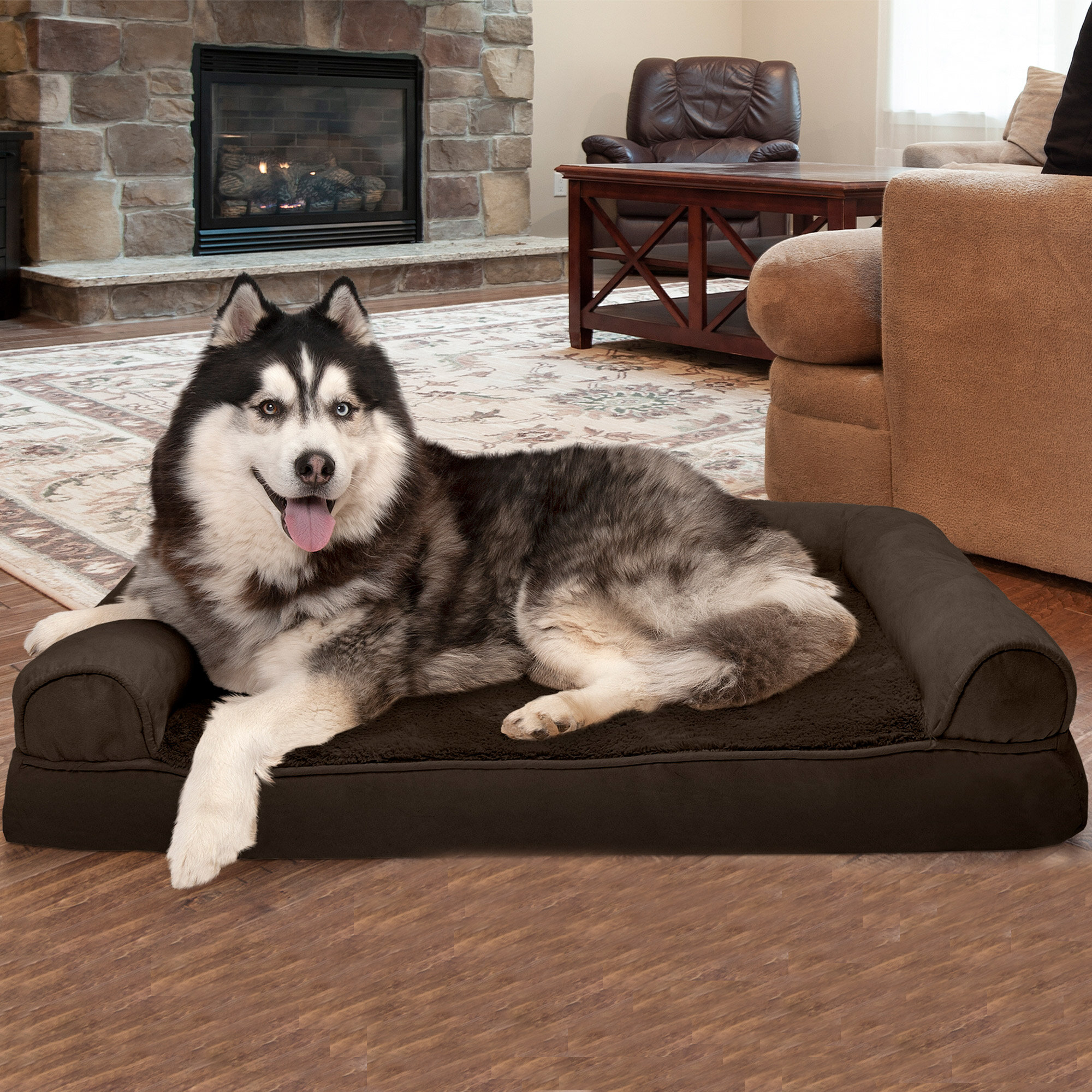 Furhaven plush & suede orthopedic sofa dog & cat bed sale