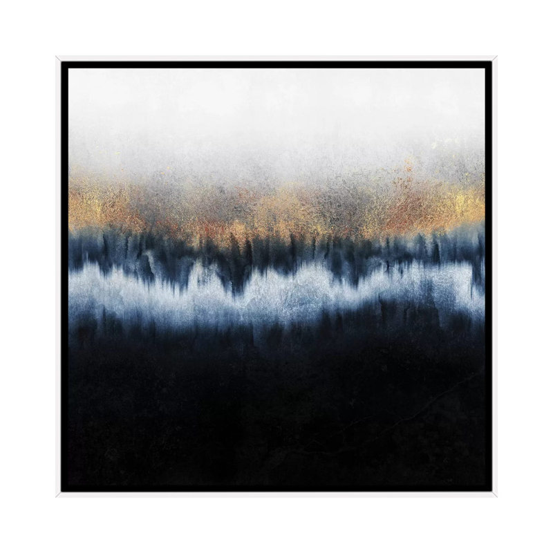 « Golden Horizon-carré » par Elisabeth Fredriksson-impression d’art graphique, Pas de tapis, H 26 po x l 26 po x P 1,5 po