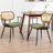Modern Upholstered Rattan Back Dining Chairs