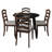 5-Piece Dining Set With Black Round Table And Brown Upholstered Wave Horizontal Slat Back Chairs-676788709