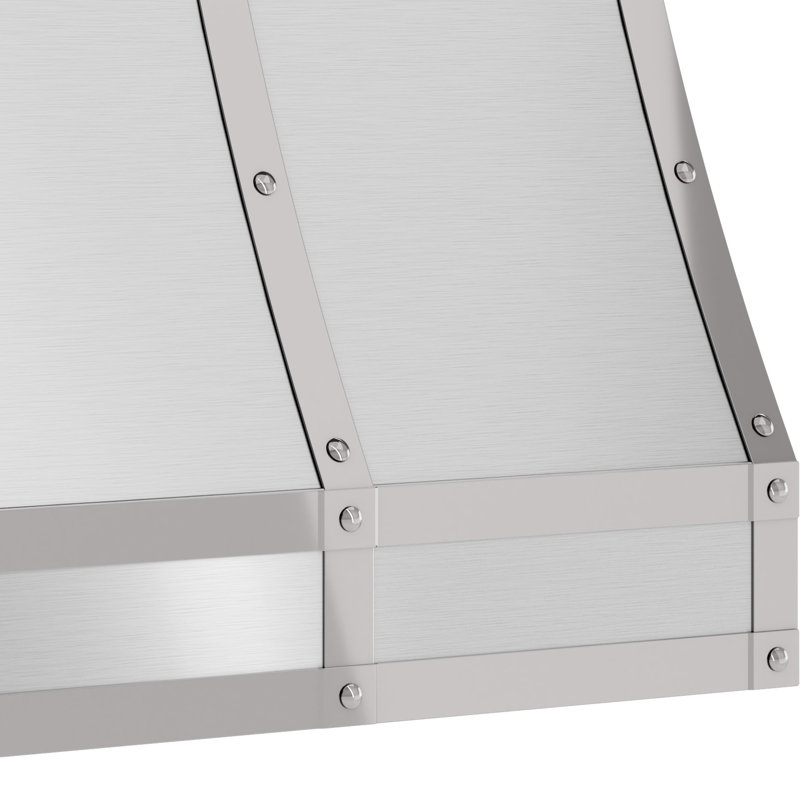 Designer Duct Cover For Zephyr Forte Wall Custom Hood In Stainless Steel, 12" H x 36" W x 14" D