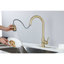 Robinet de cuisine avec douchette escamotable, acier inoxydable créé, buse rotative à 360 ° pour l'application d'eau de l'utilisateur, dispositif de contrôle à poignée simple revêtu, matériel, utilisation simple, fonction-293724687