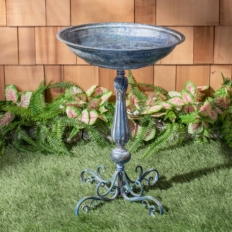 Orian Bird Bath, Mossy Blue