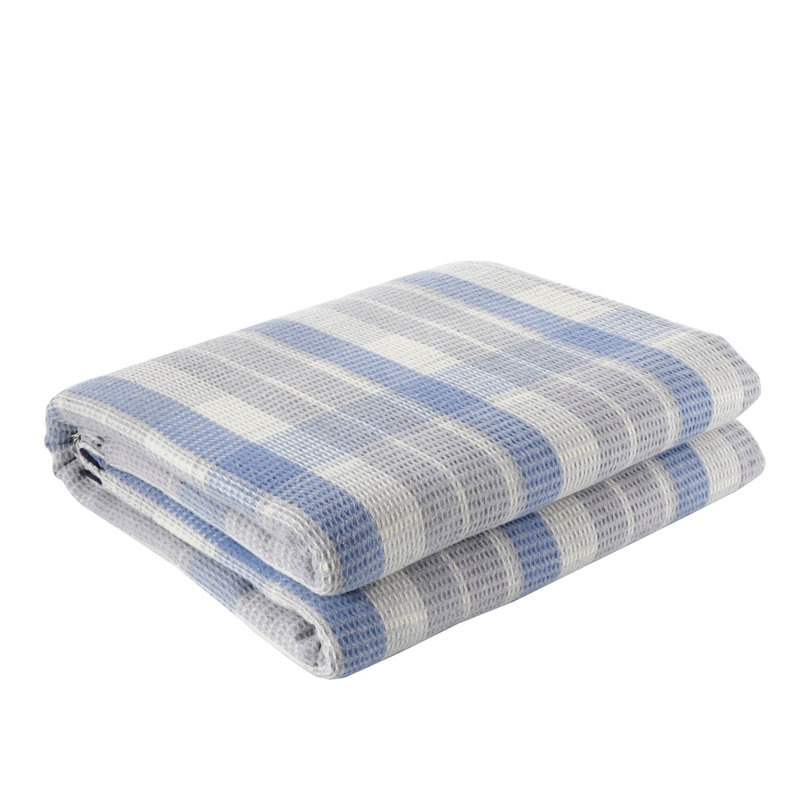 Cotton Blend Plaid Quilt Set