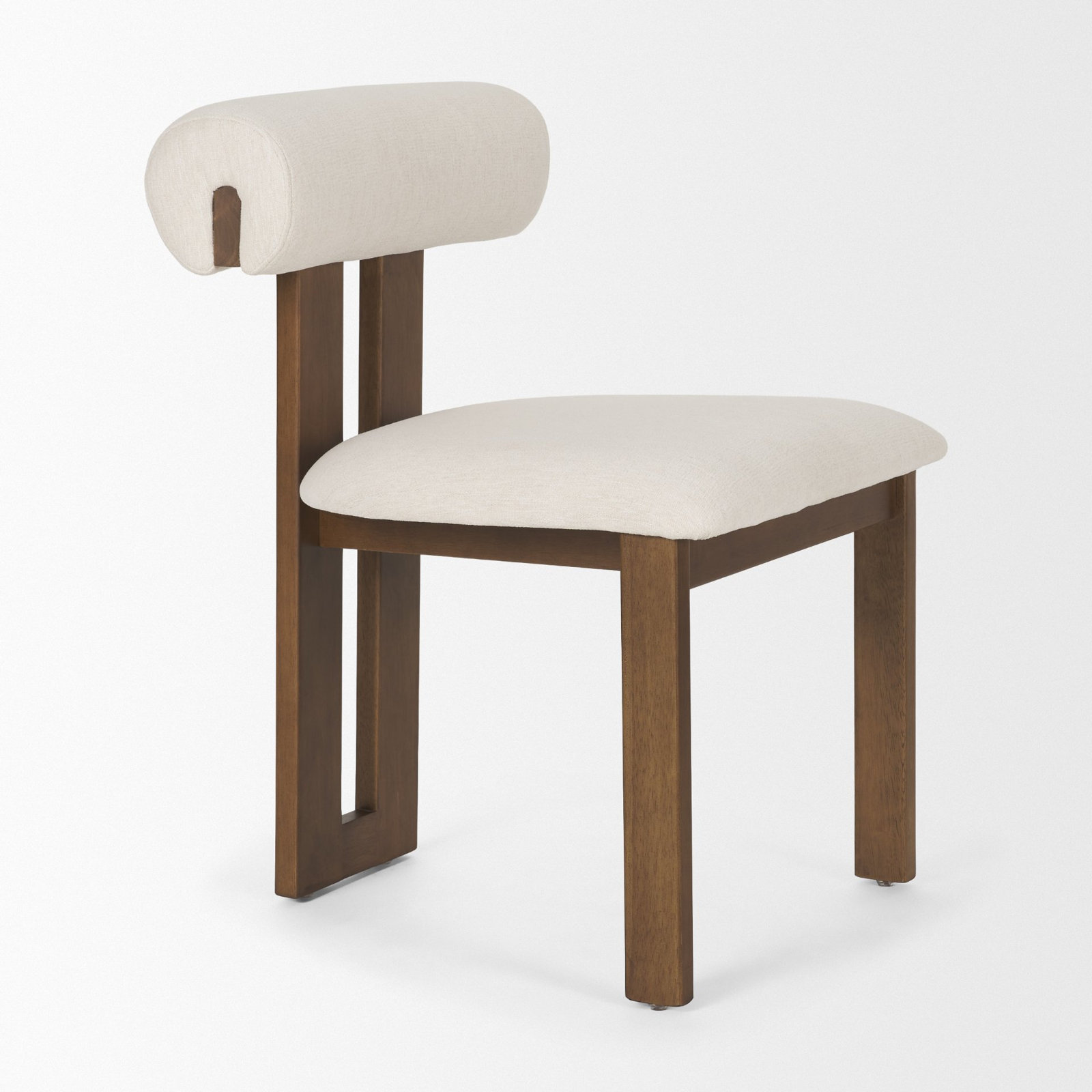 Ardith Oak Dining Chair, Cream, Medium Brown