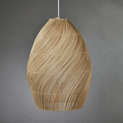 Single Light Textile Rattan Pendant
