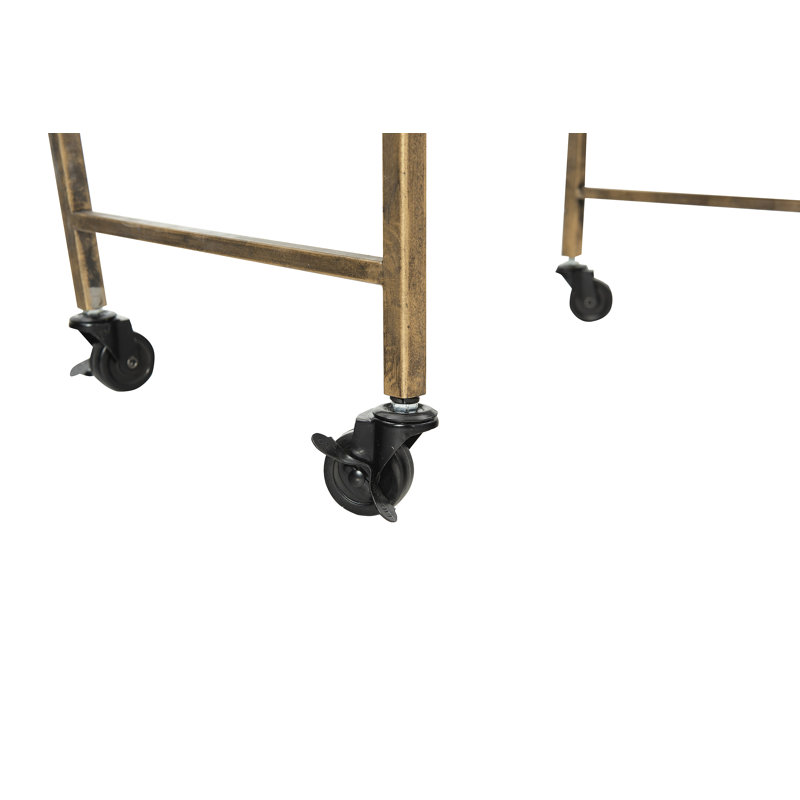 Murchison Glass Bar Cart, Brushed Gold