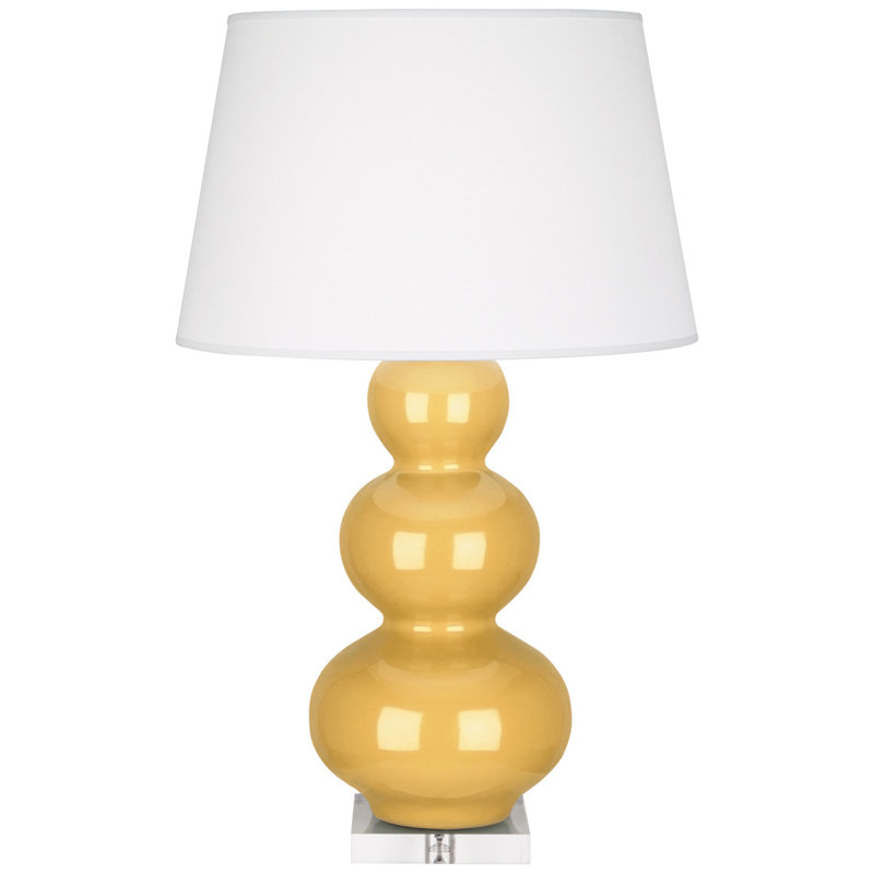 Triple Gourd Ceramic Table Lamp, Sunset Yellow