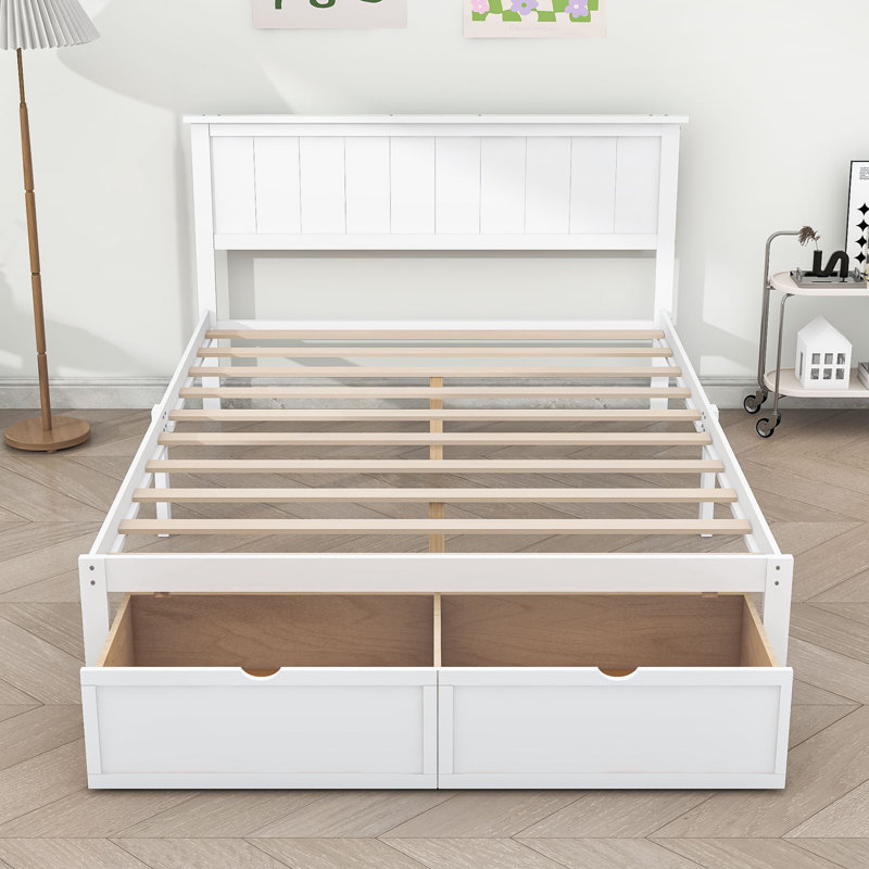 Hinkson Storage Platform Bed, White