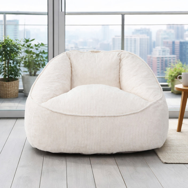Beanbag Sofa, Pear-Shaped, Beige