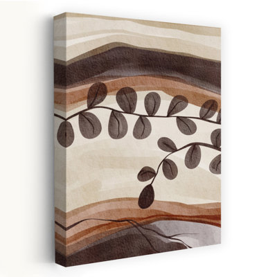 «Organic Leafy Layers», art mural minimaliste, paysage moderne, nature