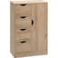 s Armoire de rangement pour salle de bain en chêne - 4 tiroirs et porte pour un rangement bien organisé