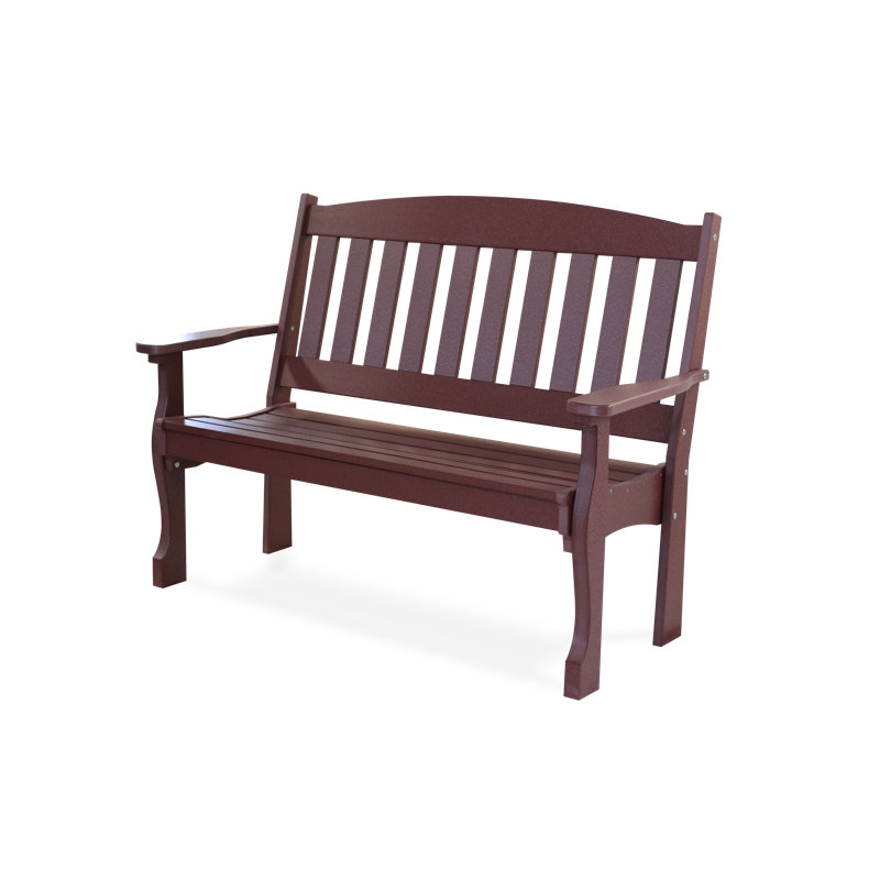 Banc de jardin en plastique Leeroy, Bois de cerisier