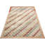 Tapis unique en laine noué à la main de style années 1960 de 7 pi 1 po x 10 pi 5 po rouge / beige / vert