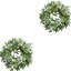 2Pack couronnes d'eucalyptus pour la porte d'entrée grandes couronnes artificielles pour Windows Home Wall Farmhouse porche avant décor baies blanches couronne de verdure pour le printemps et l'été 2Pcs
