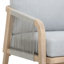 Chaise d'extérieur tressée en bois d'acacia avec coussins-180385077