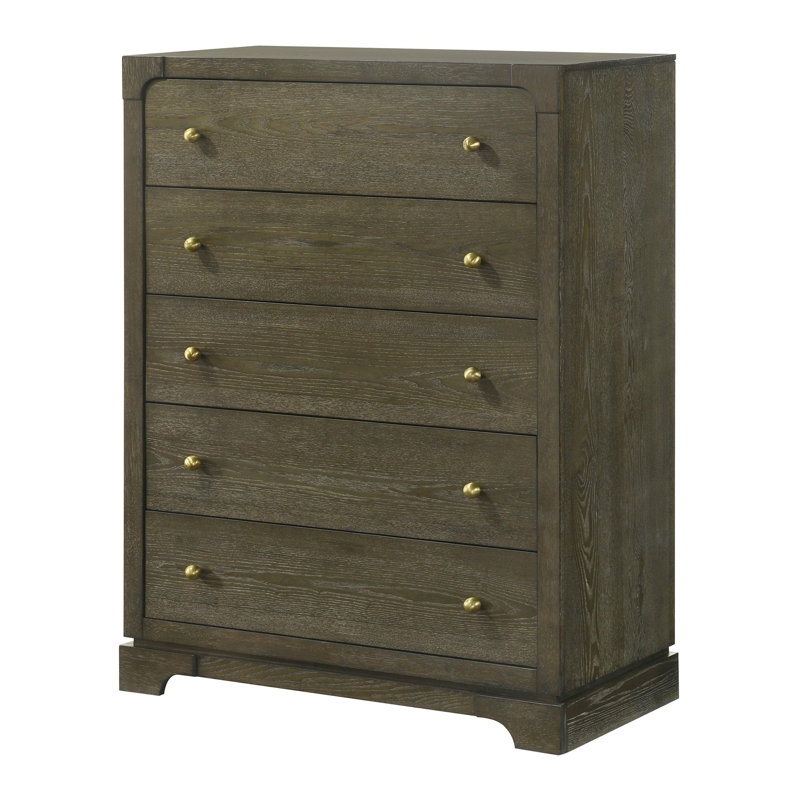 Commode 5 tiroirs cacao foncé