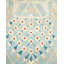 Tapis bleu clair en laine noué à la main de conception unique 9 pi 1 po x 12 pi 3 po Deneus
