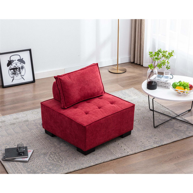 Repose-pieds de salon, Polyester rose rouge