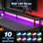 Latarya 59''W L-Shaped Desk with Steel Storage Shelves,Reversible Computer Desk with Built-in Outlets and LED Strip Lights-917033589