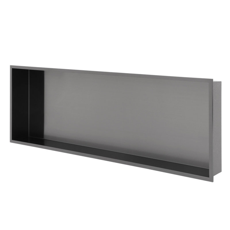 37" X 13" Stainless Steel Shower Niche, Gunmetal Black, Gunmetal Black, 13" H x 37" W x 3.94" D
