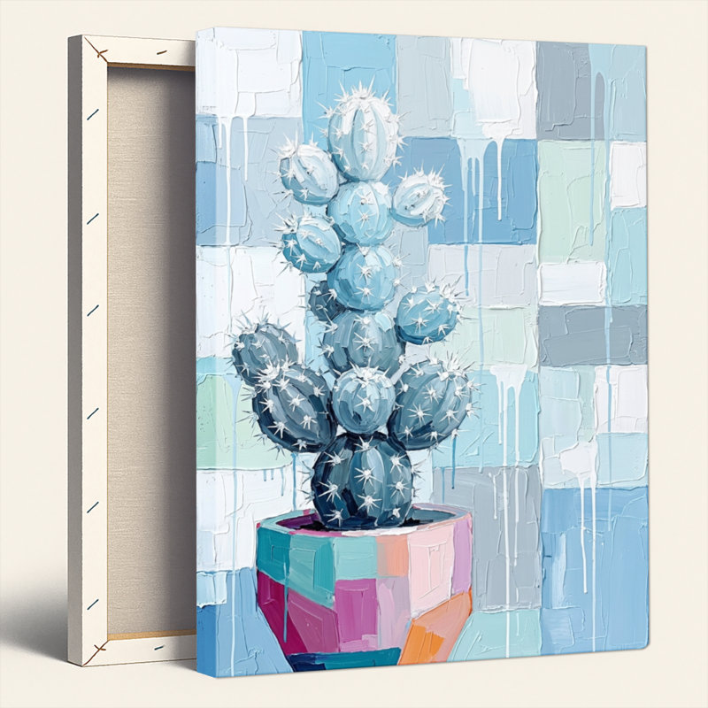 Ensemble de 1 tableau sur toile Cactus Art, 36"H x 24"W, Wrapped Canvas