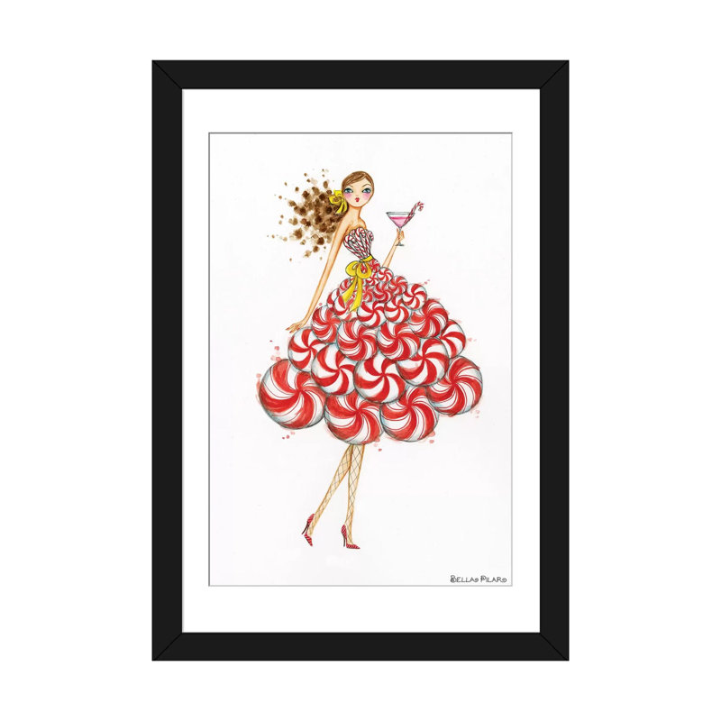 «Holiday Series: Peppermint Silo Martini», reproduction d'art sur toile tendue, H 24 po x l 16 po x P 1 po, Blanc