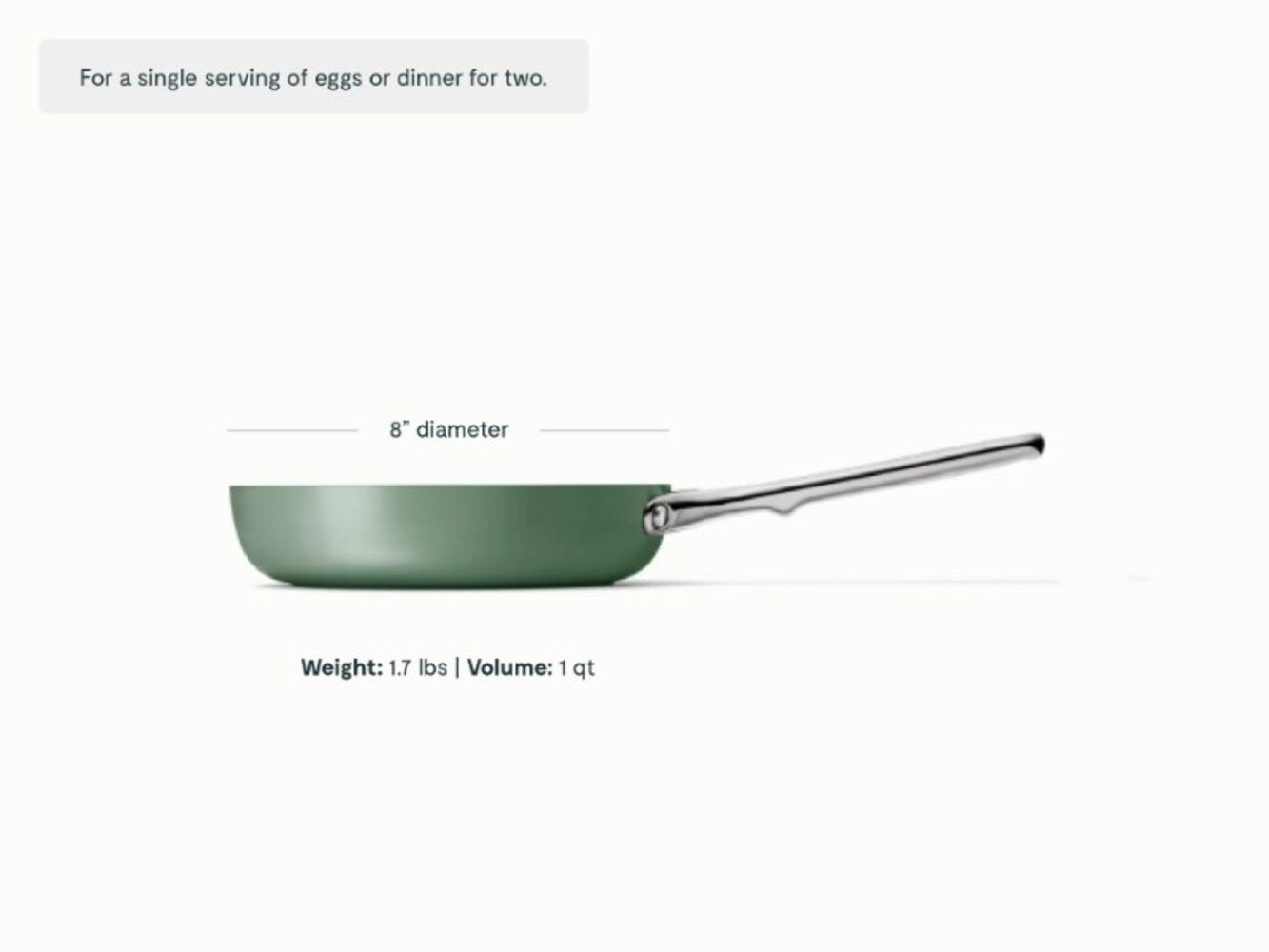 Caraway Nonstick Ceramic Fry Pan, 8", Sage