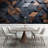 Modern Dark Wood 3D Geometric Panel Wall Mural Design-453083062