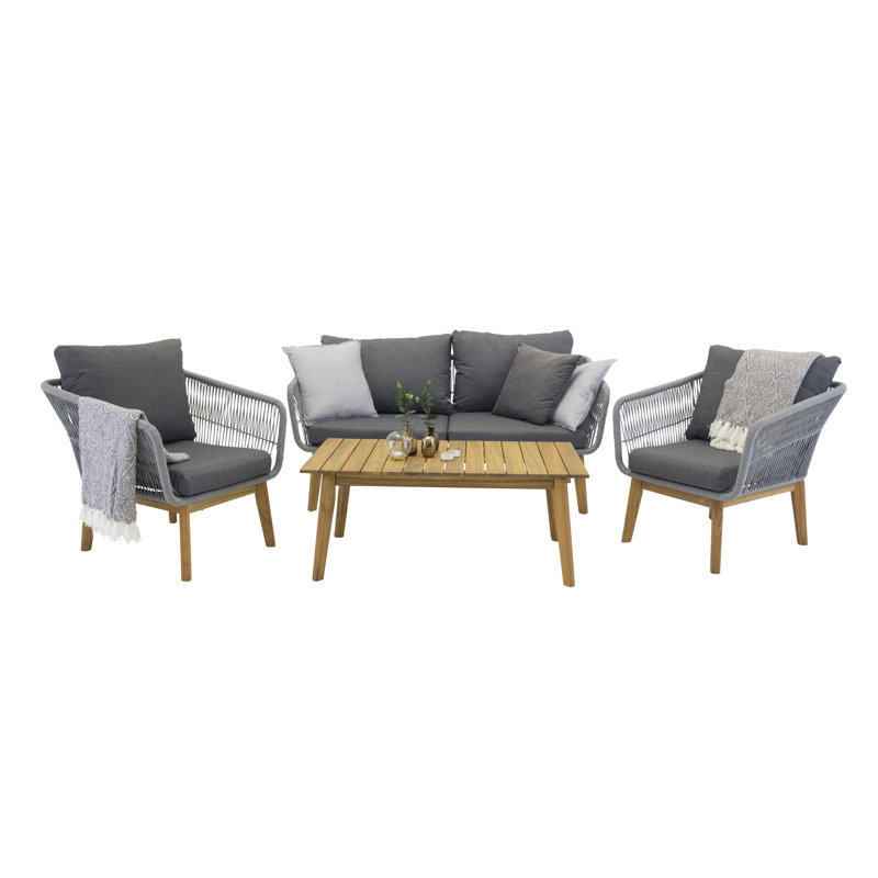 Ernesto 4 Seater Sofa Set, Grey