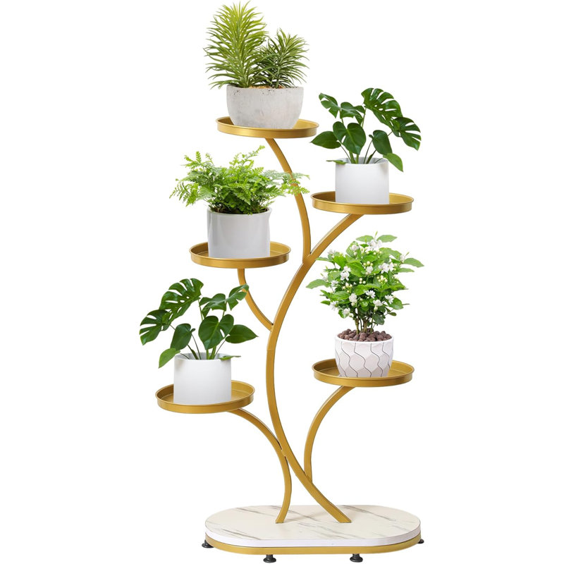 Étagère en bois 5 étages, Doré