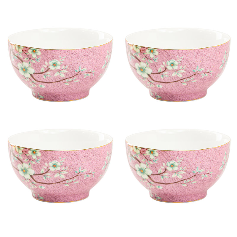 Blushing Blossom Cereal Bowls, 16.6 oz, Set of 4